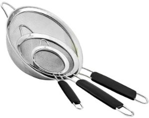 Live Fresh Stainless Steel Sieve with Soft Grip Handle - Various Sizes