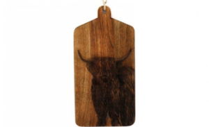 Cheese Board Wood Engraved COW 30cm