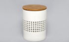 Food Cannister Heart Cut Out Design & Bamboo Lid 12.3cm