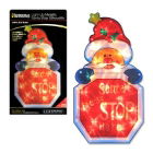 Christmas Santa Stop Sil. Window Light Timer 2xAA Req.