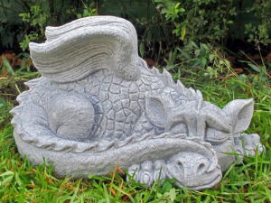 Garden Ornament SLEEPING DRAGON GRANITE Colour 30cm