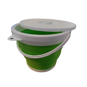 Bucket WARRIOR Collspsible  5Ltr. & Lid Green & White