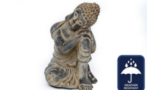 Ornamental Buddha Sitting Sandstone Look 35cm Ext.