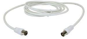 Lead Coaxial Plug to Coaxial Socket 2Mtr. White