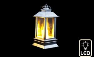 Decorative LED Lantern Silver 4x19cm