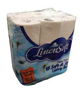 Toilet Rolls LINENSOFT 2Ply White 18 Pack