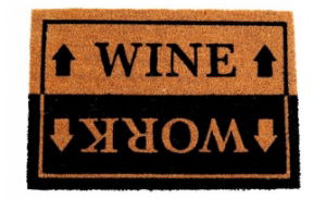 Mat Coir Novelty PVC Backed 60x40cm WINE WORK