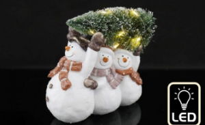 Christmas LED Snowmen Carrying Tree 17cm