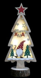 Christmas LED Tree 9x22cm with Santa Decorations
