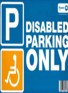 Sign 240x330mm DISABLED PARKING ONLY