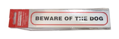 Sign Self Ad. 170x40mm BEWARE OF THE DOG