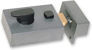 Lock Nightlatch Double Locking Standard Gun Metal Grey