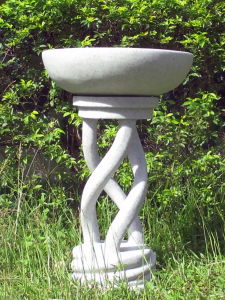 Garden Ornament SPIRAL BIRD BATH GRANITE Colour 70cm